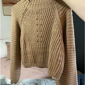 Free People Tan Knit Sweater